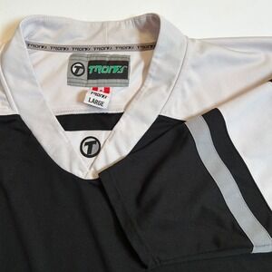 Tronx Hockey Jersey L Large Black White Long Sleeve Athletic Mens
